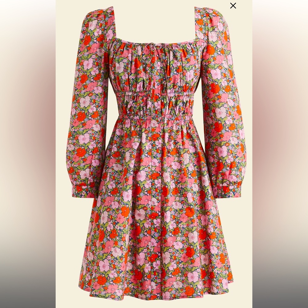 J. Crew Cinched Waist Floral Dress in Liberty Meadow Song Fabric - Plus Size